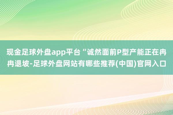 现金足球外盘app平台“诚然面前P型产能正在冉冉退坡-足球外盘网站有哪些推荐(中国)官网入口