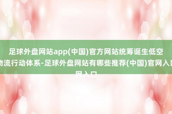 足球外盘网站app(中国)官方网站统筹诞生低空物流行动体系-足球外盘网站有哪些推荐(中国)官网入口