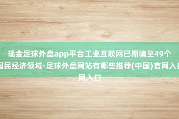 现金足球外盘app平台工业互联网已期骗至49个国民经济领域-足球外盘网站有哪些推荐(中国)官网入口