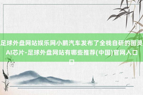足球外盘网站娱乐网小鹏汽车发布了全栈自研的图灵AI芯片-足球外盘网站有哪些推荐(中国)官网入口