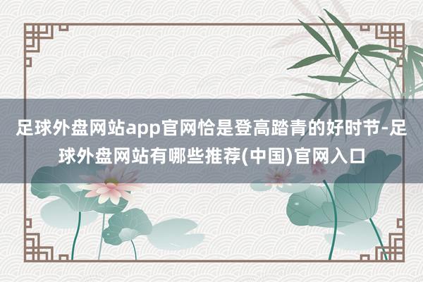 足球外盘网站app官网恰是登高踏青的好时节-足球外盘网站有哪些推荐(中国)官网入口