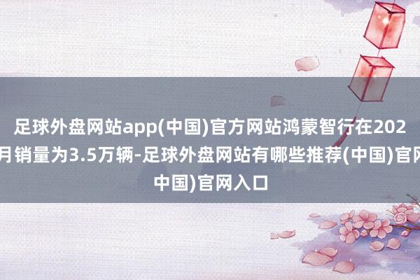 足球外盘网站app(中国)官方网站鸿蒙智行在2024年1月销量为3.5万辆-足球外盘网站有哪些推荐(中国)官网入口
