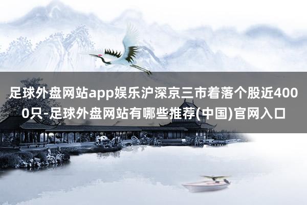 足球外盘网站app娱乐沪深京三市着落个股近4000只-足球外盘网站有哪些推荐(中国)官网入口